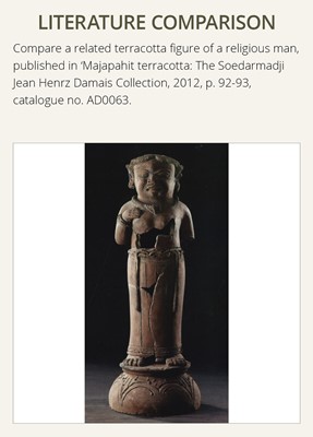 Lot 479 - A MAJAPAHIT TERRACOTTA FIGURE OF A PUNAKAWAN, ROYAL SERVANT