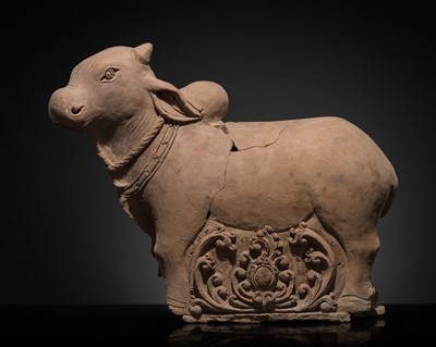 Lot 280 - A MAJAPAHIT TERRACOTTA FIGURE OF THE SACRED BULL NANDI
