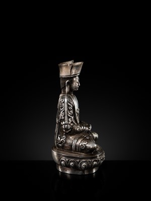 Lot 36 - A RARE SILVER FIGURE OF BUDDHA AMITABHA, TIBET OR MONGOLIA, 18TH-19TH CENTURY