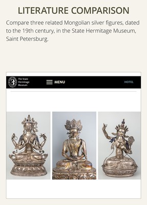 Lot 36 - A RARE SILVER FIGURE OF BUDDHA AMITABHA, TIBET OR MONGOLIA, 18TH-19TH CENTURY