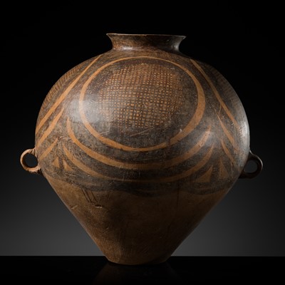 Lot 493 - A RARE AND LARGE PAINTED POTTERY JAR, NEOLITHIC PERIOD, MAJIAYAO CULTURE