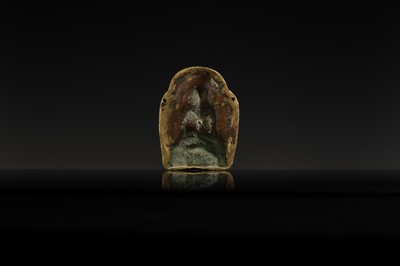 Lot 275 - A GILT-BRONZE VOTIVE PLAQUE OF BUDDHA AKSHOBHYA, TIBET, 18TH CENTURY