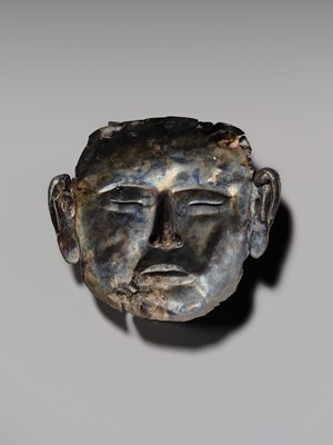Lot 87 - A GILT SILVER FUNERARY MASK OF A NOBLEMAN, LIAO DYNASTY