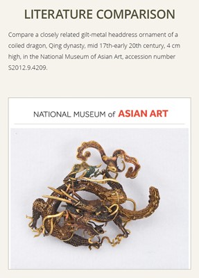 A PAIR OF GILT SILVER FILIGREE ‘DRAGON’ EARRINGS, QING DYNASTY