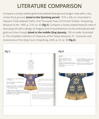 Lot 104 - AN IMPERIAL GOLD- AND SILVER-EMBROIDERED ‘NINE DRAGON’ ROBE, JIFU, QIANLONG