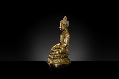 A COPPER ALLOY FIGURE OF BUDDHA SHAKYAMUNI, QING DYNASTY, 17TH-18TH CENTURY