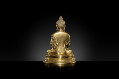 A COPPER ALLOY FIGURE OF BUDDHA SHAKYAMUNI, QING DYNASTY, 17TH-18TH CENTURY