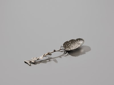 Lot 21 - SADAJIRO: A VERY FINE SILVER SERVING SPOON