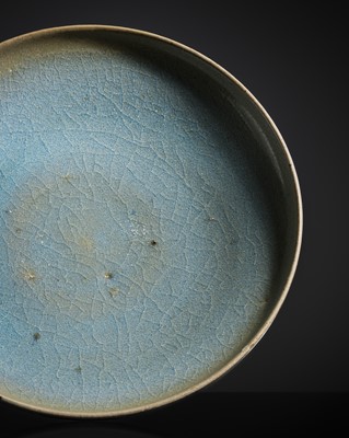Lot 504 - A SKY-BLUE GLAZED JUN DISH, NORTHERN SONG-JIN DYNASTY