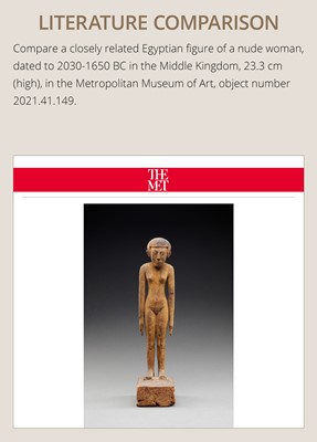 Lot 19 - A TOMB FIGURE OF A SERVANT, MIDDLE KINGDOM, 2133-1897 BC