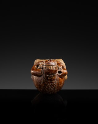 A SAWANKHALOK STONEWARE JOS STICK HOLDER IN SHAPE OF A MAN, 15TH–16TH CENTURY