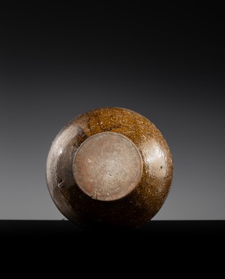 Lot 143 - A LARGE DARK BROWN GLAZED STONEWARE BALUSTER JAR, ANGKOR PERIOD