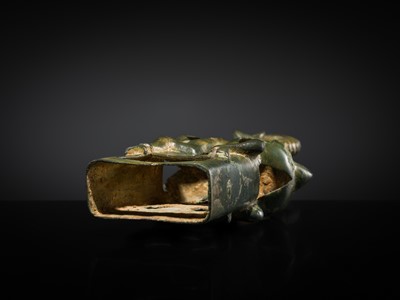 Lot 118 - AN ‘IBEX’ BRONZE FINIAL, SOUTHERN SIBERIA, 6TH – 5TH CENTURY BC