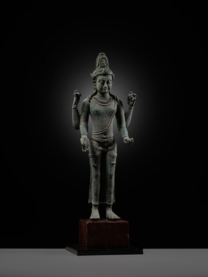 A LARGE BRONZE FIGURE OF AVALOKITESHVARA, SRIVIJAYA EMPIRE, 9TH-11TH CENTURY