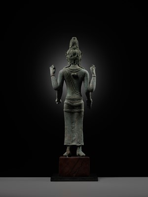 A LARGE BRONZE FIGURE OF AVALOKITESHVARA, SRIVIJAYA EMPIRE, 9TH-11TH CENTURY