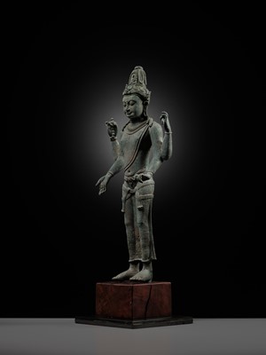 A LARGE BRONZE FIGURE OF AVALOKITESHVARA, SRIVIJAYA EMPIRE, 9TH-11TH CENTURY