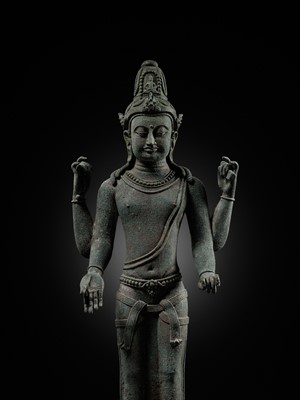 A LARGE BRONZE FIGURE OF AVALOKITESHVARA, SRIVIJAYA EMPIRE, 9TH-11TH CENTURY