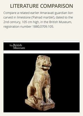 Lot 91 - A LARGE WHITE MARBLE FIGURE OF A GUARDIAN LION, NORTHWESTERN INDIA, 18TH-19TH CENTURY OR EARLIER