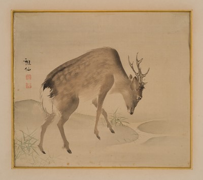 Lot 1596 - MORI SOSEN: GRAZING DEER