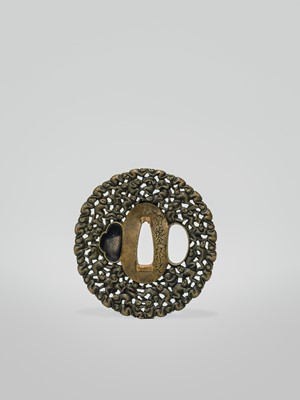 Lot 62 - MITSUHIRO: A HIZEN SCHOOL SENTOKU AND GOLD ‘100 MONKEYS’ TSUBA