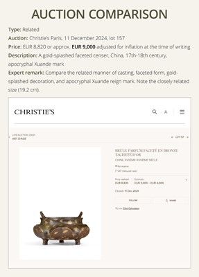 A GOLD-SPLASHED FACETED DOUBLE-GOURD VASE, 17TH-18TH CENTURY