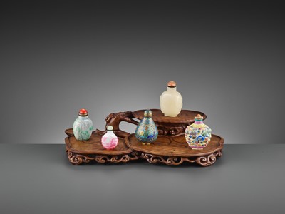 Lot 527 - AN OPENWORK BOXWOOD ‘LINGZHI’ BASE, QING DYNASTY