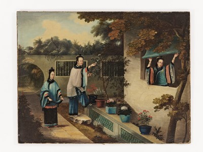 Lot 637 - ‘PICKING FLOWERS’, CHINESE SCHOOL, 19TH CENTURY