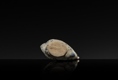 Lot 634 - A RARE BLUE AND WHITE ‘PUFFER FISH’ WATER DROPPER, LÊ DYNASTY, LATE 15TH CENTURY, PROBABLY FROM THE HOI AN HOARD