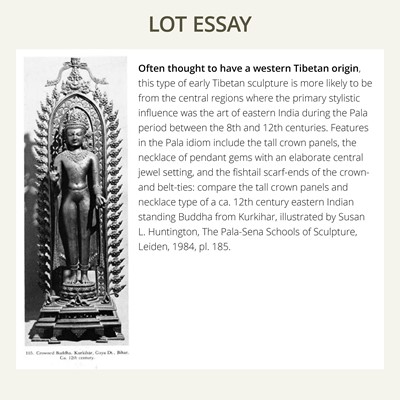 Lot 13 - A LARGE (56 CM) AND IMPORTANT BRONZE FIGURE OF SHADAKSHARI LOKESHVARA, CENTRAL TIBET, CIRCA 14TH CENTURY