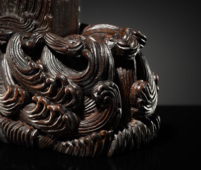 Lot 125 - A HIGHLY IMPORTANT ARCHAIC YELLOW JADE BI DISK, ON AN IMPERIALLY INSCRIBED ZITAN STAND, FROM THE PERSONAL COLLECTION OF THE QIANLONG EMPEROR (HONGLI)