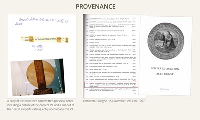 Lot 125 - A HIGHLY IMPORTANT ARCHAIC YELLOW JADE BI DISK, ON AN IMPERIALLY INSCRIBED ZITAN STAND, FROM THE PERSONAL COLLECTION OF THE QIANLONG EMPEROR (HONGLI)