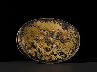 Lot 32 - A LARGE GILT-BRONZE FIGURE OF VAJRAPANI, TIBET, 16TH-17TH CENTURY