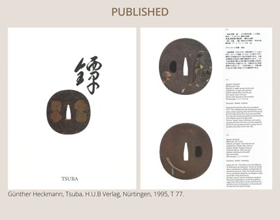 SUGIURA JOI: A SUPERB SHIBUICHI TSUBA WITH MANZAI DANCERS