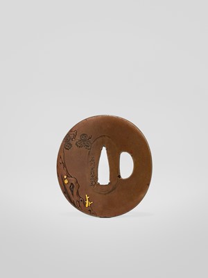 ISHIKAWA YOSHITADA AND KANO YOSHINOBU: A SHONAI SEKIBUN SCHOOL SUAKA TSUBA WITH A TIGER