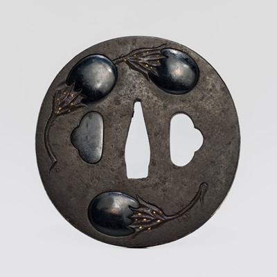 Lot 562 - NAMITOSHI: AN IRON TSUBA WITH NASUBI