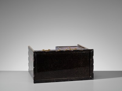 Lot 127 - AN IMPRESSIVE AND RARE SOMADA STYLE LACQUER ‘BOTAN SHISHI’ KATANA DISPLAY CABINET (KATANA KAKE)