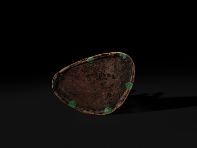 Lot 16 - AN INLAID GILT-BRONZE FIGURE OF VAJRADHARA, NEPAL, MALLA PERIOD, 15TH CENTURY