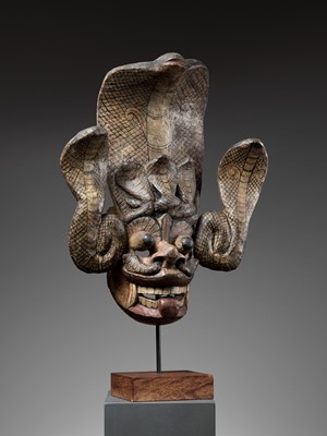 Lot 776 - A LARGE WOODEN ‘COBRA’ MASK, 19TH CENTURY