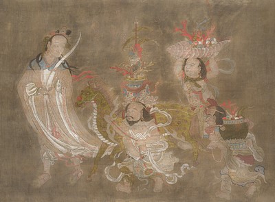 Lot 64 - ‘TRIBUTE BEARERS’, YUAN-MING DYNASTY