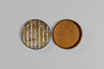 Lot 301 - SHIBATA ZESHIN (1807-1891): A MASTERFUL INLAID LACQUER KOGO (INCENSE BOX) DEPICTING DAIKOKU TAKING A SMOKING BREAK