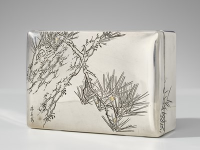 KATSUYOSHI FOR THE HATTORI COMPANY: A FINE SILVER BOX AND COVER
