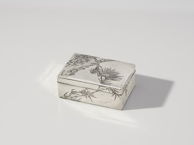 KATSUYOSHI FOR THE HATTORI COMPANY: A FINE SILVER BOX AND COVER
