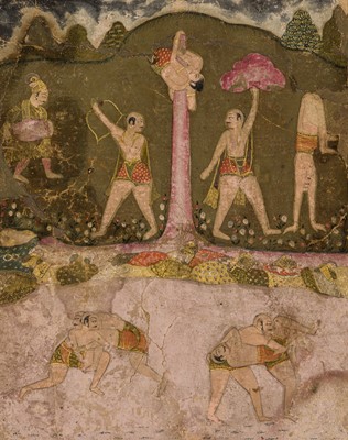 Lot 590 - A MINIATURE PAINTING OF DESAKHYA RAGINI IN MALLAKHAMBA, RAJASTHAN