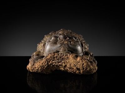 Lot 22 - A WOOD MASK DEPICTING BHAIRAVA, NEPAL, 16TH-17TH CENTURY