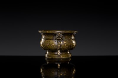 A FINE GOLD-SPLASHED BRONZE CENSER, GUI, 17TH-18TH CENTURY