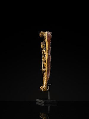 A GILT-COPPER REPOUSSÉ RELIEF DEPICTING PADMAPANI LOKESHVARA, TIBET, 14TH-15TH CENTURY