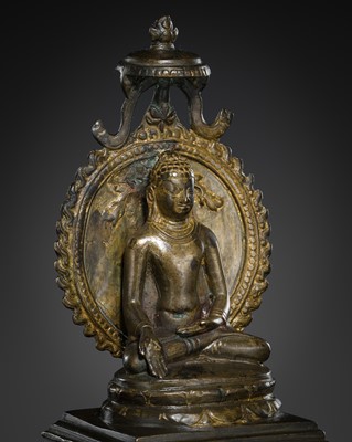 Lot 612 - A BRONZE FIGURE OF BUDDHA RATNASAMBHAVA, PALA PERIOD, 9TH-10TH CENTURY