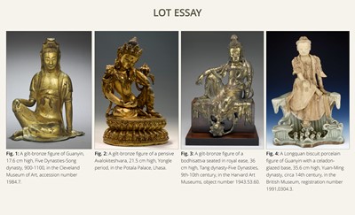Lot 77 - A MAGNIFICENT AND HIGHLY IMPORTANT GILT-BRONZE FIGURE OF THE WATER MOON GUANYIN, SOUTHERN SONG-EARLY MING DYNASTY