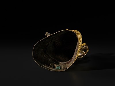 A FINE GILT BRONZE REPOUSSÉ FIGURE OF KHADIRAVANI TARA