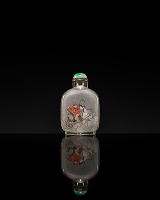 AN INSIDE-PAINTED GLASS ‘ZHONG KUI’ SNUFF BOTTLE, ATTRIBUTED TO A MEMBER OF THE YE FAMILY